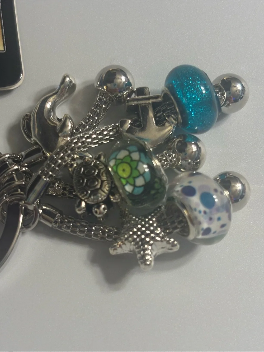Kohl's Light Blue Mini Top-Handle Bag with Charm Cluster